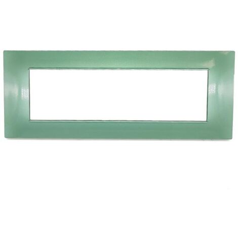 Placche compatibili vimar plana 2 3 4 7  posti  T23 - 7 posti- verde metalizzato