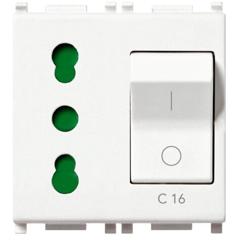Presa 2P+T 16A P17/11 intb+MT C16 bianco Vimar 14273
