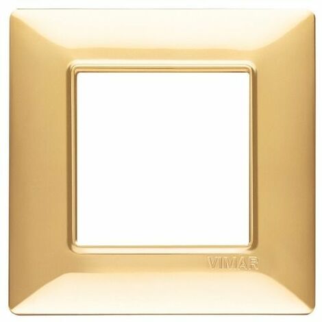 Placca 2M oro lucido scatola rotonda Vimar Plana 14642.24