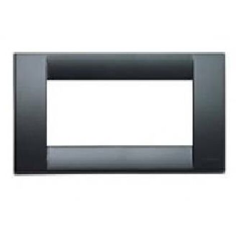 Placca Vimar Idea 4 moduli in tecnopolimero grigio grafite – Larghezza 145mm – Altezza 82mm – Profondità 8.9mm (1/4)