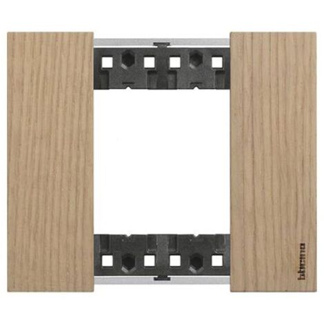 PLACCA 2 POSTI ROVERE BTICINO LIVING NOW KA4802LM