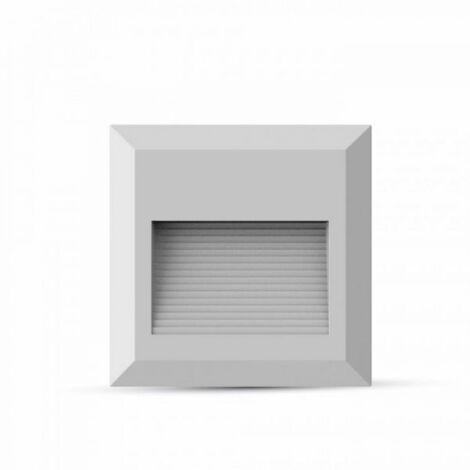 Faretto LED Segnapasso Quadrato Montaggio a Parete Plafone 2W Colore Bianco 4000K IP65