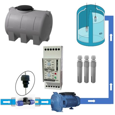 Kit controllo automatico presenza acqua corrente con 3 sonde livello