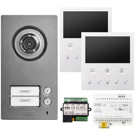 Kit Videocitofono Urmet 1784/782 Vog bifamiliare Urmet MIKRA2 e 1 VOG5 2Voice Bianco