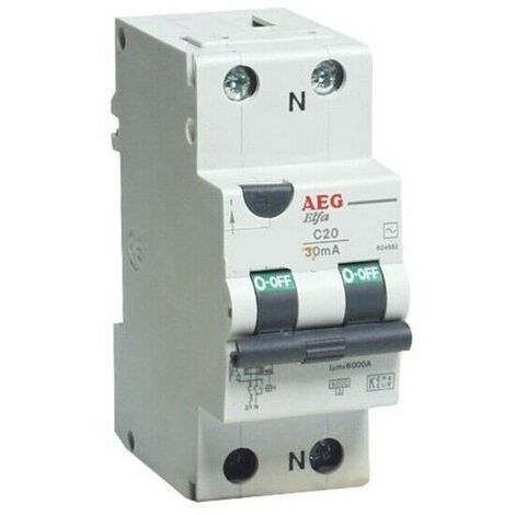 INTERRUTTORE DIFFERENZIALE CLASSE A  16A AEG 1P+N C 16A 6kA 30mA A  604619