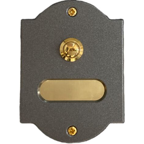 CAL CAMPANELLO GRAFITE ANTRACITE E TARGA PORTA NOME SAGOMATO IN P620-G