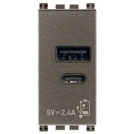 Vimar 14295 Plana Doppia presa USB 5V2,1A per alimentazione 2