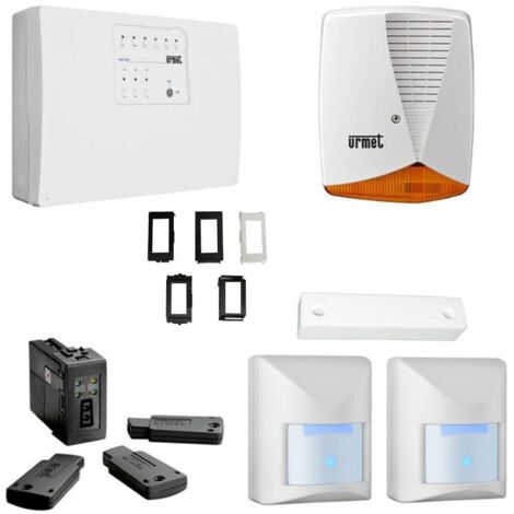 Kit antifurto filare Urmet Easy IR con centrale 3 linee – 2 rilevatori infrarosso – Sirena esterna autoalimentata 101dB – Adattatori per inseritori (1/7)
