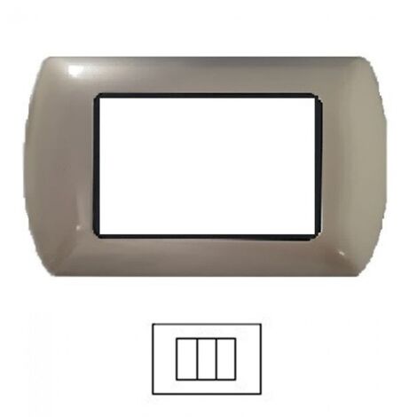 Placca T1 metallo champagne Tot08 Electric 3 4 7 posti placca 3 posti (1/2)