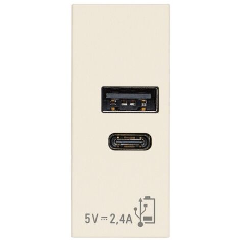 Alimentatore USB A+C 5V 2,4A canapa serie Linea vimar 30292.ACC