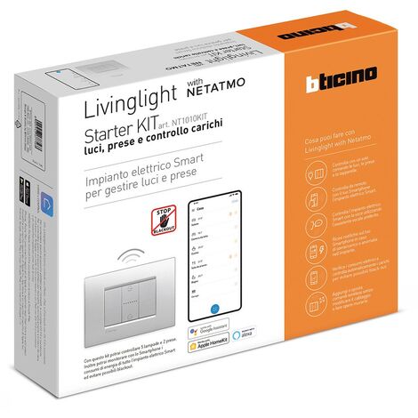 Starter Kit luci living Light antracite per gestione luci e prese Bticino L1010KIT