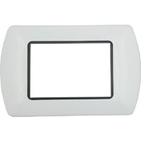 Placca 3 posti Bianca TIPO L4803PB Compatibile con Bticino Living