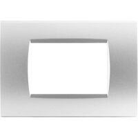 Placca 3 Posti silver Tech LIVING Light compatibile LNA4803 / LN4703