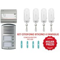 kit citofono Bticino 4 Famiglie 2 fili SPRINT cornette 344232 completo quadrifamiliare