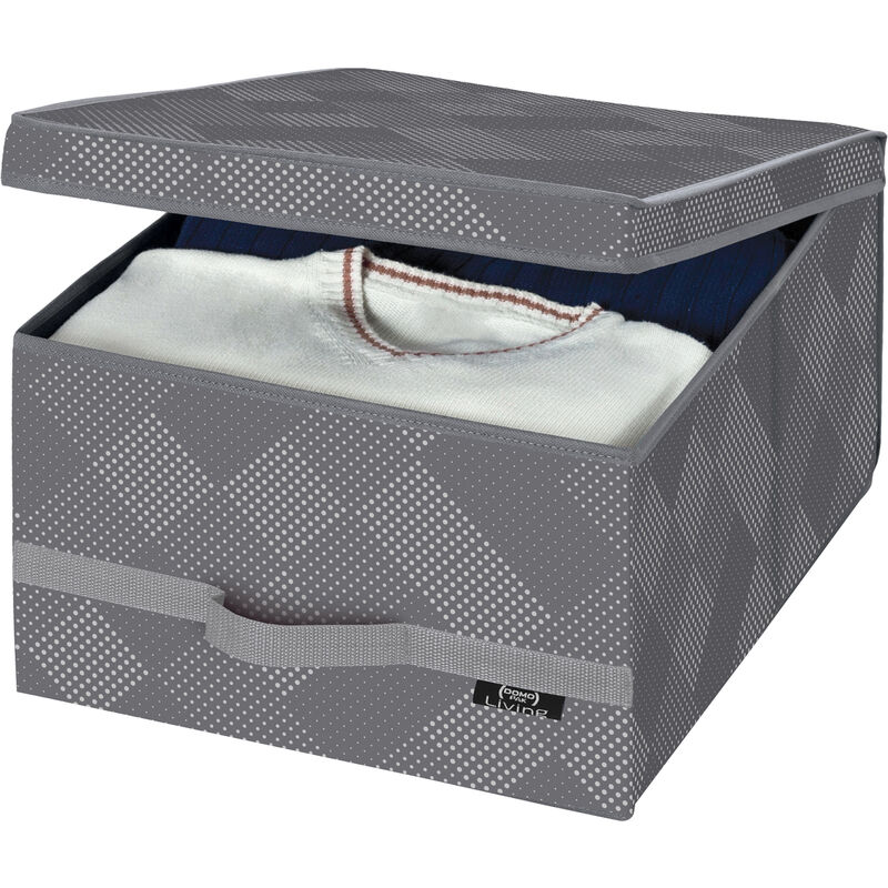 Cassetto Crystal Box Domopak Living plastica 31x31x30 cm grigio trasparente