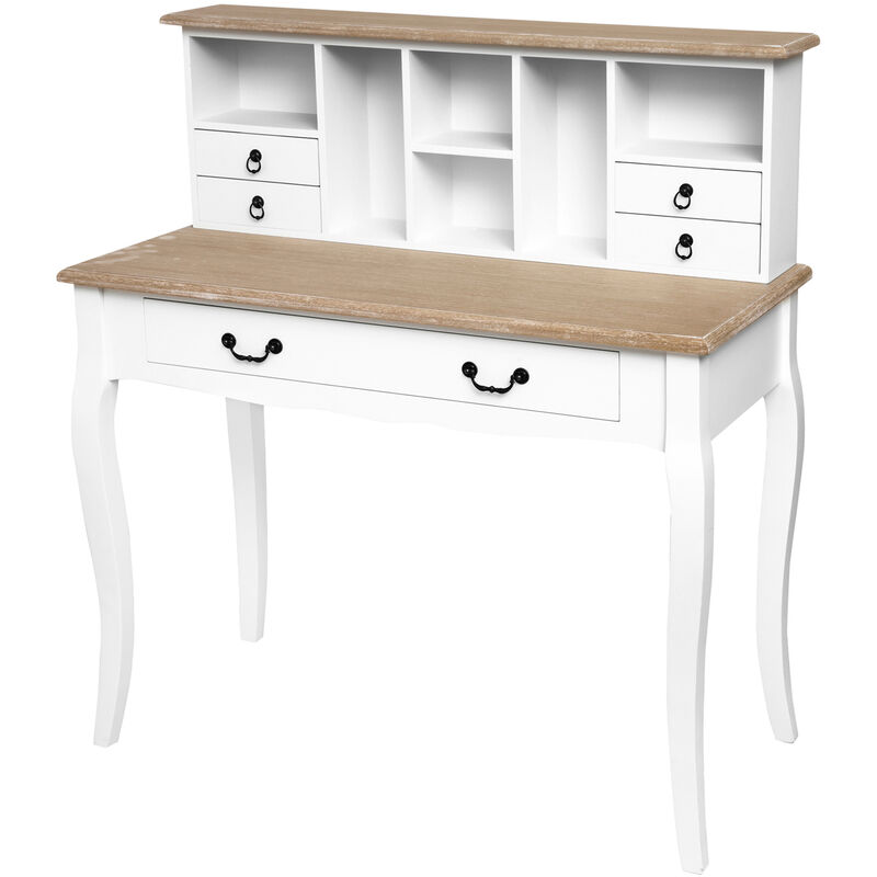 MOBILE PORTATELEFONO CONSOLLE IN LEGNO MASSICCIO SHABBY CHIC BIANCO OPACO