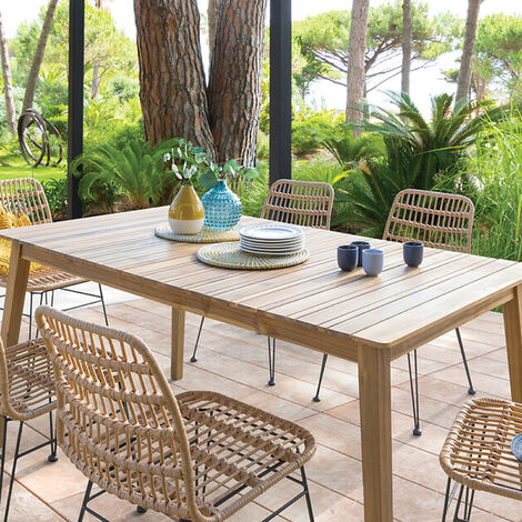 Tavolo da giardino 160x90x75 cm in legno Tiwi