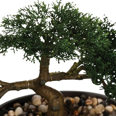 Pianta bonsai artificiale con vaso