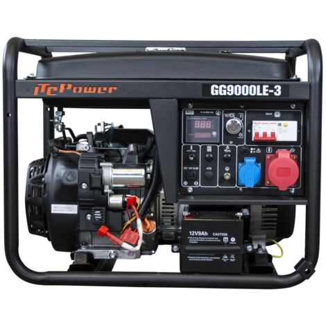ITCPOWER -IT-GG9000LE-3 Generador Gasolina 7,5/8,3Kva (380v) con motor ITCPower IC420E de 15 hp. Arranque eléctrico. Panel digital 5 funciones