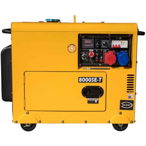 8000SE-T Generador Diésel Insonorizado FULL POWER 7,9 kvas (400V) / 6,0 KW (230V)