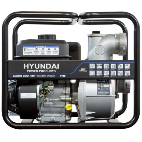 HY80 Motobomba Gasolina HYUNDAI 1000 l/min para aguas limpias