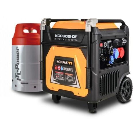 KGG90EI-DF Generador Gasolina Inverter Dual Fuel Full Power 8,9KW de KOMPAK