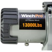 WinchPro - Cabrestante Eléctrico 12V 5900kg/13000lbs, 26m De Cuerda De Dyneema Sintética, 2 Mandos A Distancia Incluidos (1 Inalámbrico, 1 Cable), Para Offroad, 4x4, Remolques