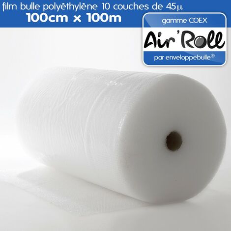 Lot de 20 Rouleaux de film bulle d'air COEX 100cm x 100m