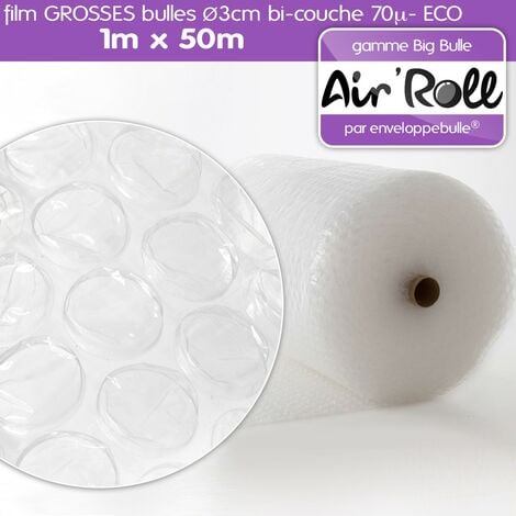 Rouleau de film bulle d'air 1mx50m 40 microns