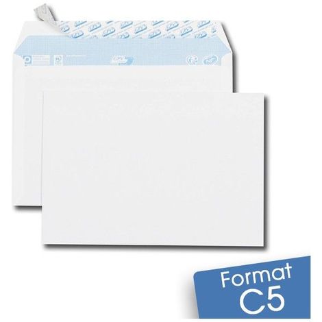 Lot de 50 Enveloppes blanches C5 auto-adhésives (SF)
