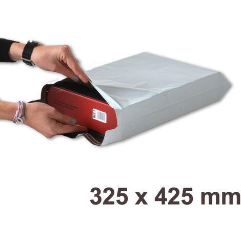 Lot de 500 Enveloppes plastiques blanches opaques FB04 - 325x425 mm