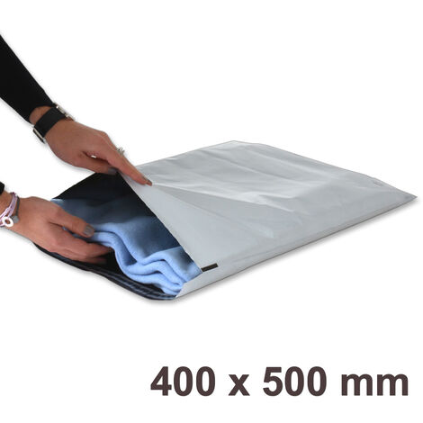 Lot de 500 Enveloppes plastiques blanches opaques FB06 - 400x500 mm