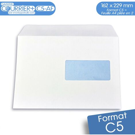 Lot de 1000 Enveloppes blanches C5 avec fenêtre - gamme Courrier+