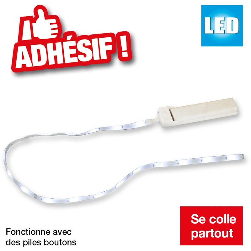 Led's light Lumière LED - Bande LED - 100 cm - Capteur - 3000K - 4x pile AAA