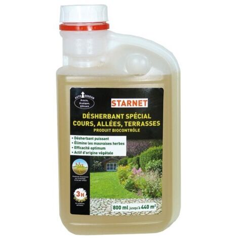 Désherbant ultra concentré 500 g/L contenance 800ml pour cour, allée, terrasse