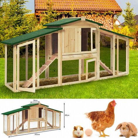 Poulailler grande taille pour poules, poulets, lapins