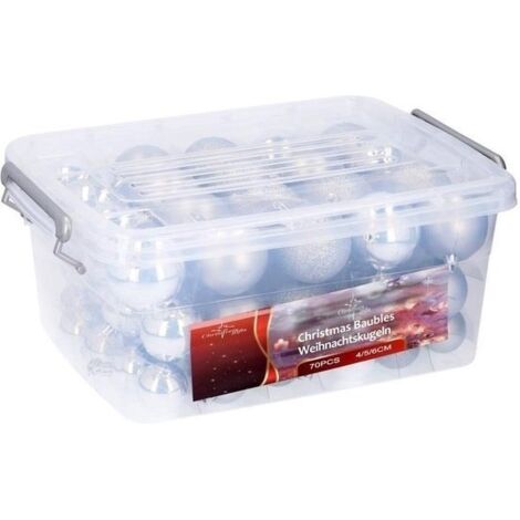 Lot De 70 Boules De Noël Incassables En PVC - Décorations Sapin, Maison, Mariage - Multicolores, Formes Variées