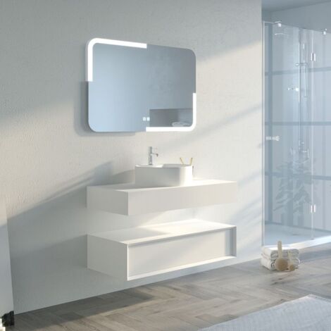 Meuble de salle de bain FABRIANO 1000 Blanc mat (1/5)