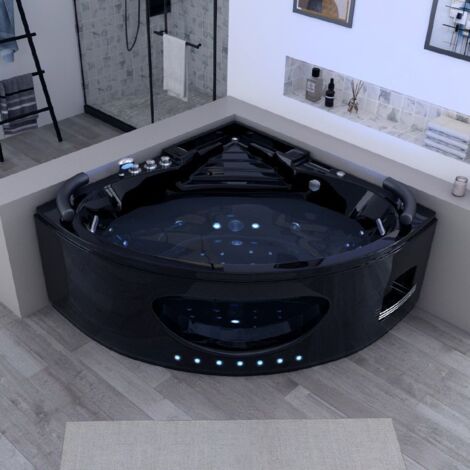 Baignoire balnéo Lisbonne Noire 34 jets Whirlpool