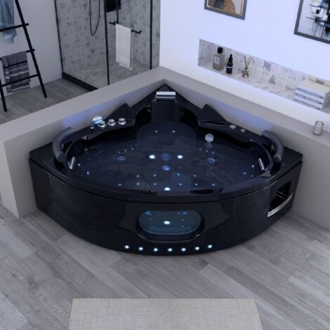 Baignoire balnéo Noire Corleone 48 jets Whirlpool