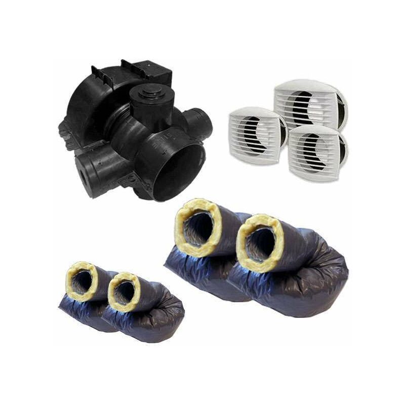 Kit VMC simple flux autoréglable avec gaines - Ventil'Eco ECONONAME -