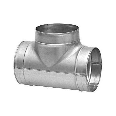 Econoname – Té équerre 90° en acier galvanisé D80/D80 – Raccord VMC pour ventilation optimale – Excellente qualité de distribution aéraulique - TGAL90D80