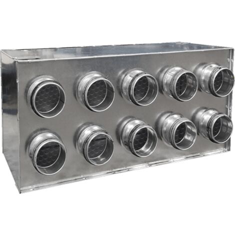 Econoname – Plenum intermédiaire 10x75/160 – PT10X75160 – Gaine VMC 75mm – 10 piquages – Pour espaces confinés