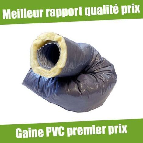 Econoname – Gaine VMC PVC souple isolée 25 mm – Longueur 6m – Diamètre 125 mm – Épaisseur 25 mm pour réseaux de ventilation