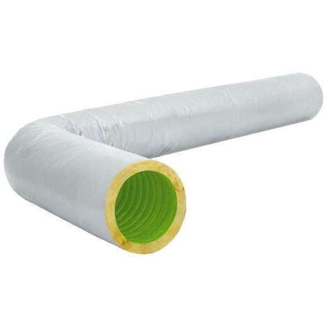 Gaine VMC souple isolée 125 mm renforcée – Longueur 7,5 m – Écologique RE2020 pour chantiers humides – SpireFlexEcoIso – Econoprime - 50L10