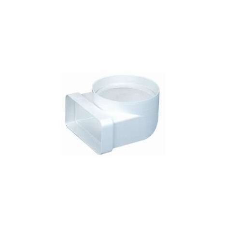 Atlantic – Coude mixte vertical 55x110x100 en PVC auto-extinguible – 460004 – Pour conduits VMC – Installation rapide et étanche (1/3)