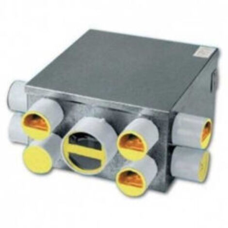 Unelvent – Caisson de répartition VMC auto 8 piquages sanitaires 1 piquage cuisine – 3 vitesses – Réseaux à fortes pertes de charge – 603008