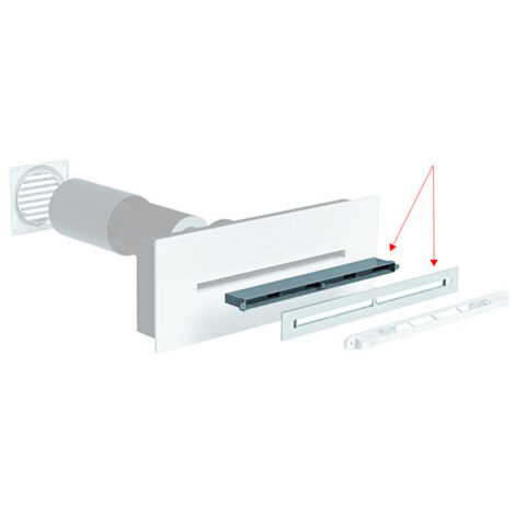 Unelvent – Manchon PVC 50 mm pour liaison coffre volet roulant – Entrée d'air EC-N/EC-U – Plaque de finition incluse – Adhésif VMC