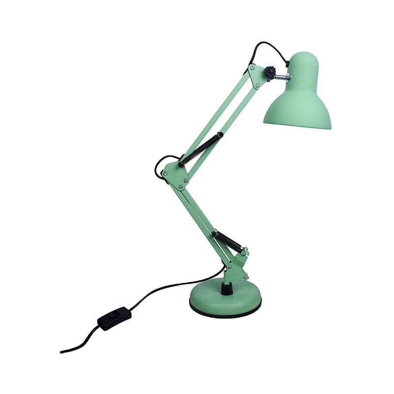 Sobremesa Antigona Articulado 1xe27 l.15xal.reg.cm verde mate bel air home de escritorio led con brazo flexo diseño vintage retro