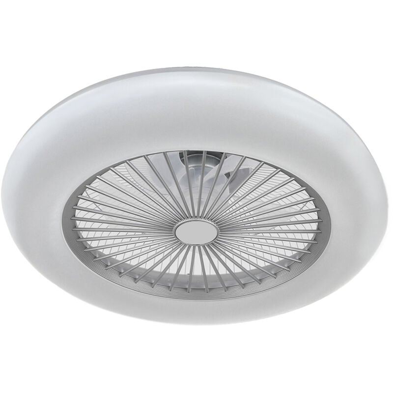 Ventilador DC RAKI plata, 5 aspas, 80W LED 3000-6000K, Al.19xD.55cm